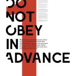 A small version of a poster created by Vintage Press that features a large number 1 and in large font says Do Not Obey in Advance. This is the title of the first lesson from Timothy Snyder's political pamphlet called On Tyranny: Twenty Lessons from the Twentieth Century